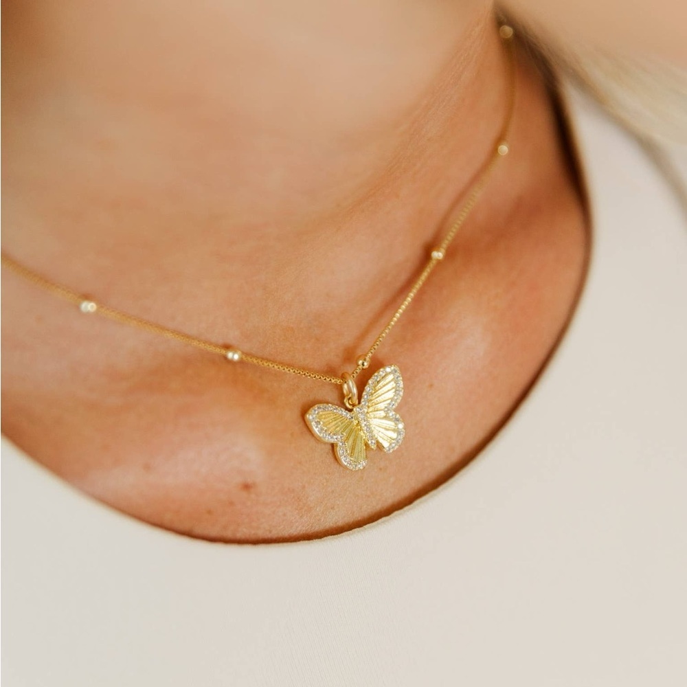 Taylor Shaye Laura Gold Butterfly Necklace